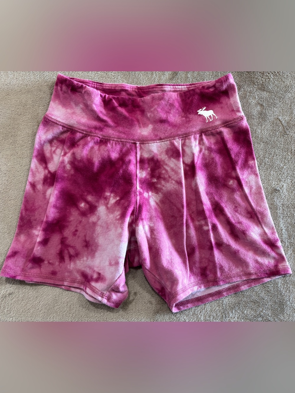 abercrombie kids Pink Tie-Dye Bike Shorts